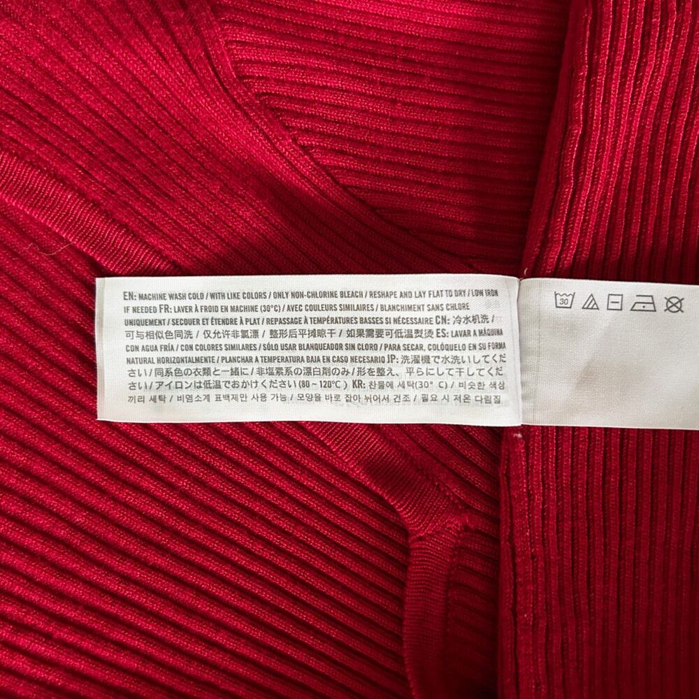 NWOT Hollister Red Ribbed Sweater Dress (L) Square Neckline Underbust Shaping - Picture 10 of 13
